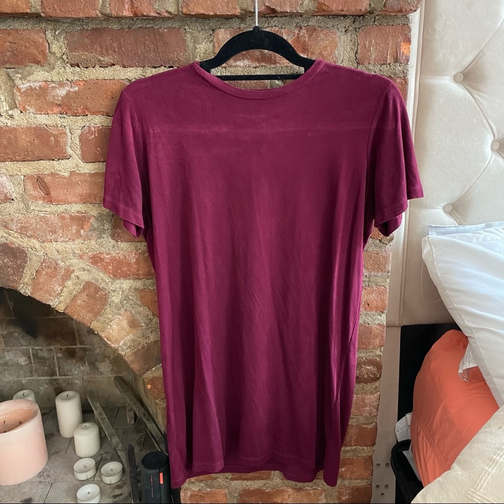 Brandy Melville burgundy faux suede T-shirt dress